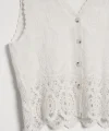 Premium Seri Dantel Detay Yelek-Ekru