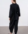Modal Kumaş Gömlek Pantolon İkili Takım - Siyah