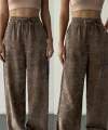 Beli Lastikli Kadife Pantolon-Kahve