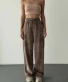 Beli Lastikli Kadife Pantolon-Kahve