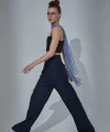 Bol Paça Palazzo Kumaş Pantolon Lacivert