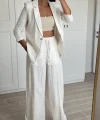 PREMİUM KETEN CEKET PANTOLON TAKIM EKRU