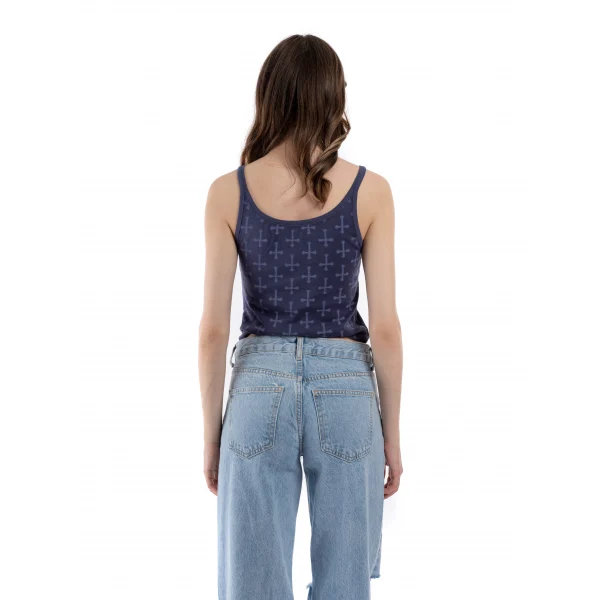 Desenli Askili Basic Crop