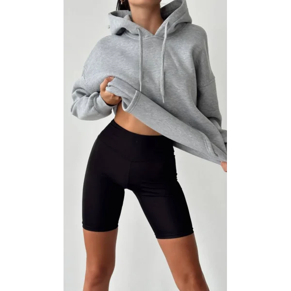 GRİ KAPÜŞONLU SWEATSHİRT