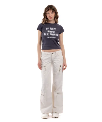 Orjinal Marka Düşük Bel Cepli Kargo Pantolon