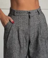 Balıksırtı Pamuklu Palazzo Pantolon Siyah