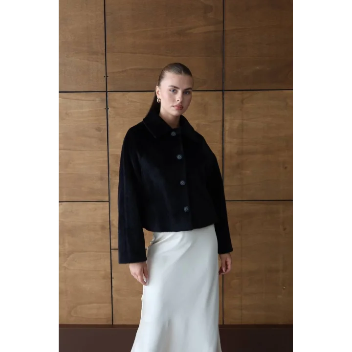 Mila Kürk Ceket-Siyah