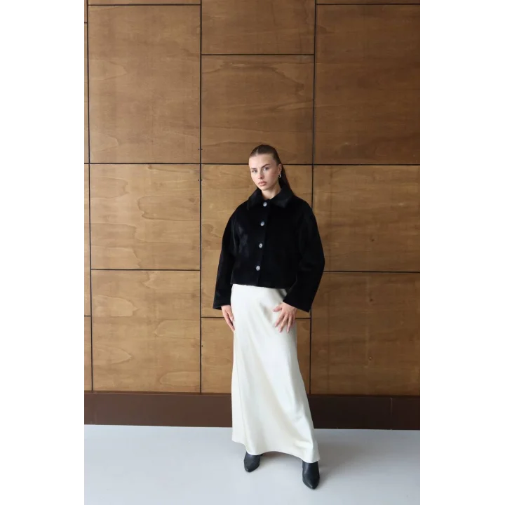 Mila Kürk Ceket-Siyah