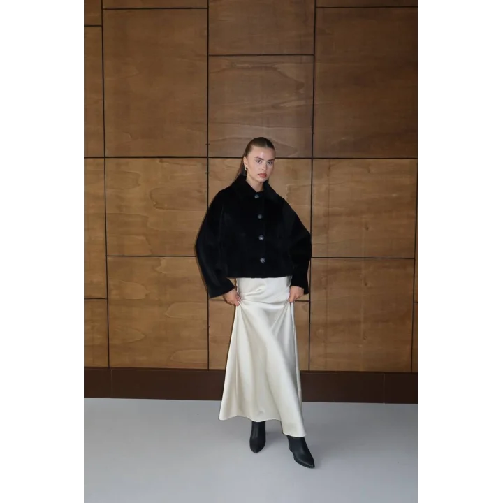 Mila Kürk Ceket-Siyah