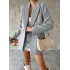 KAŞE DÜĞMELİ ASTARLI GRİ BLAZER CEKET KABAN