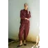 Modal Kumaş Gömlek Pantolon İkili Takım-Bordo