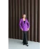 Yün Efekt Tek Düğme Mor Blazer Ceket