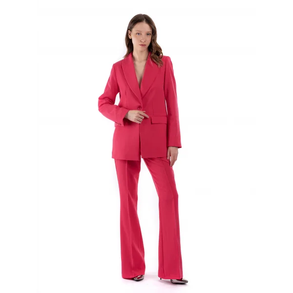 Premium Kumaş Klasik Ceket Pantolon Takım Pembe