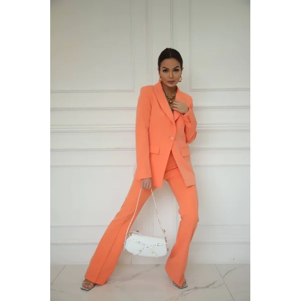 İspanyol Paça Turuncu Ceket Pantolon Takım