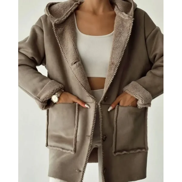 PREMİUM KAPÜŞONLU İÇİ KÜRKLÜ NUBUK KABAN