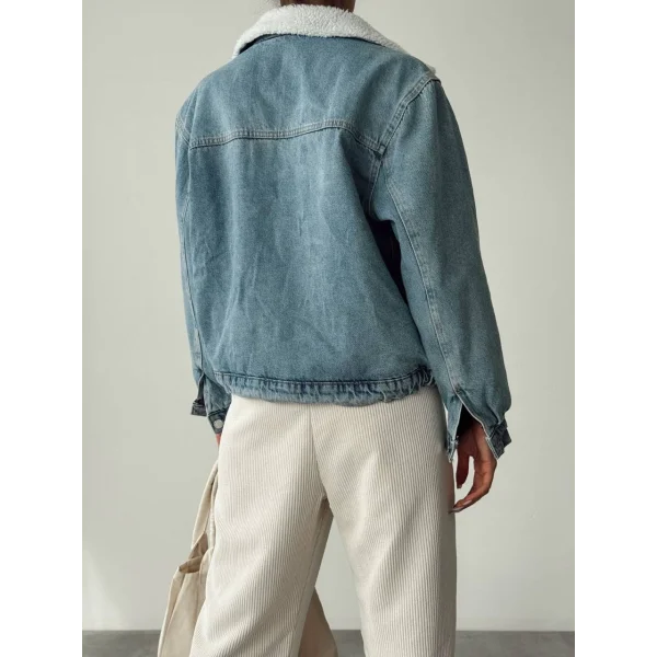 KÜRKLÜ KALIN DENİM CEKET