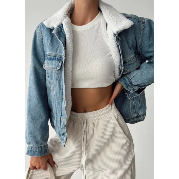 KÜRKLÜ KALIN DENİM CEKET