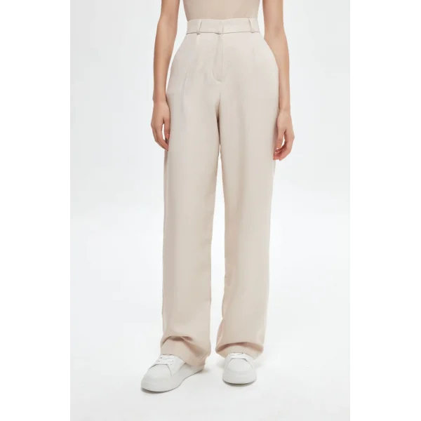 QUZU BOL PAÇA PALAZZO KUMAŞ PANTOLON TAŞ