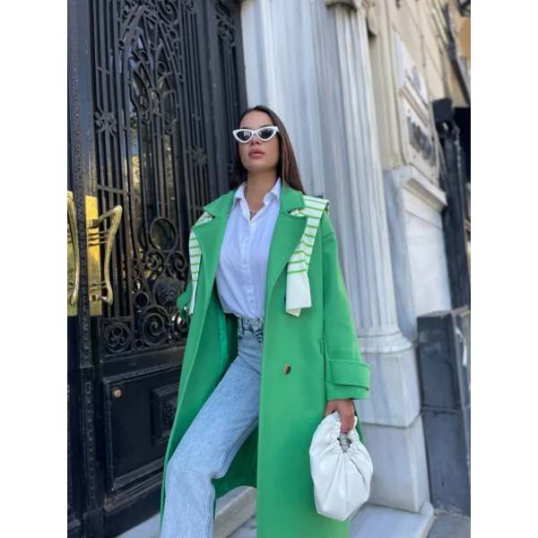 PREMİUM KALİTE UZUN YÜN KABAN YEŞİL