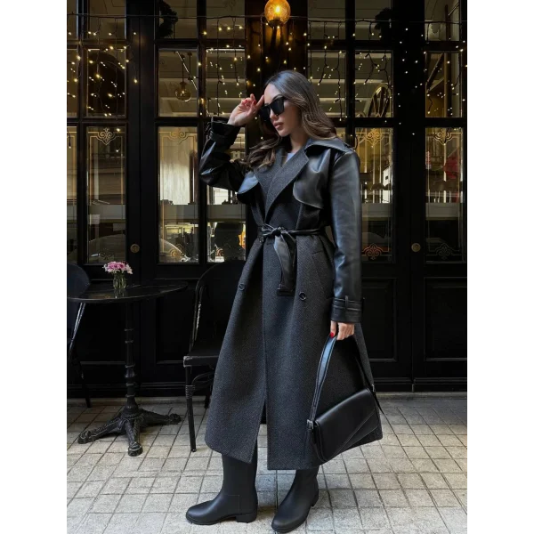 Premium Seri Deri Detay Kaban-Siyah