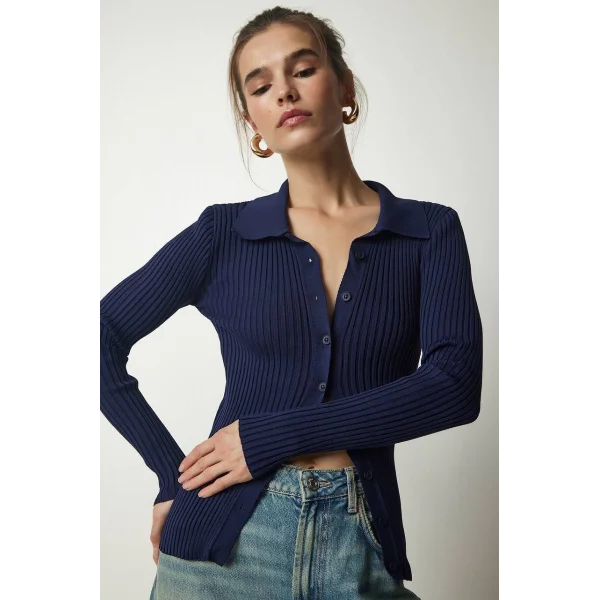 LACİVERT POLO YAKA HIRKA