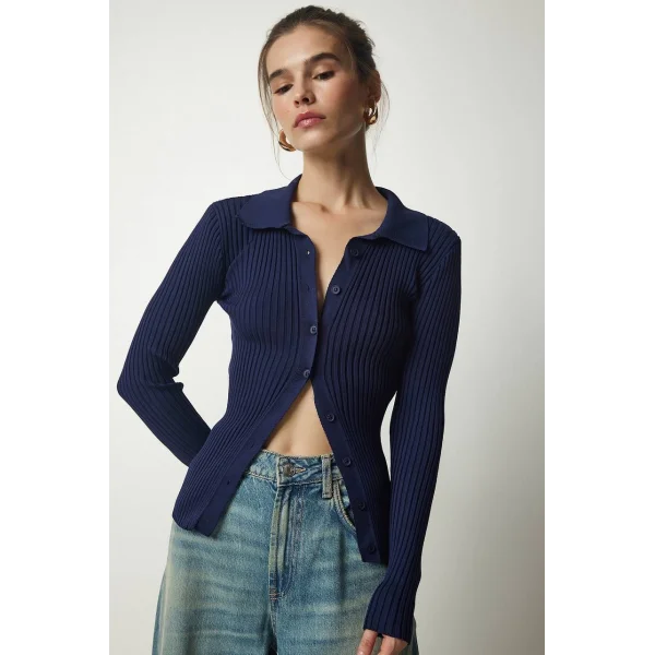 LACİVERT POLO YAKA HIRKA