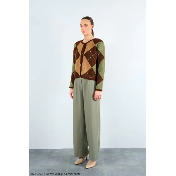 BAKLAVA DESEN CROP HIRKA KAHVE