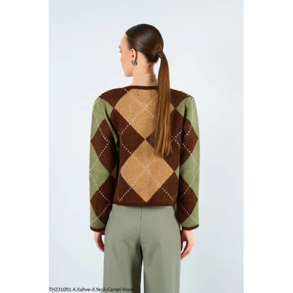 BAKLAVA DESEN CROP HIRKA KAHVE