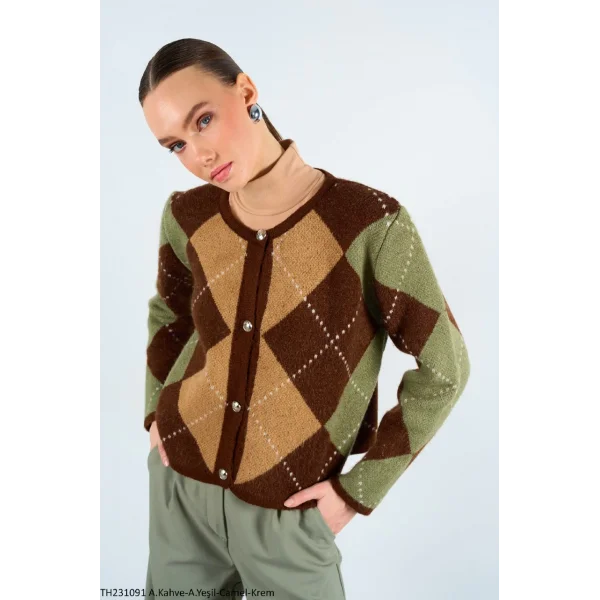 BAKLAVA DESEN CROP HIRKA KAHVE