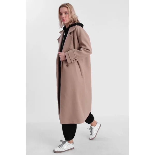 OVERSIZE KRUVAZE KABAN BEJ