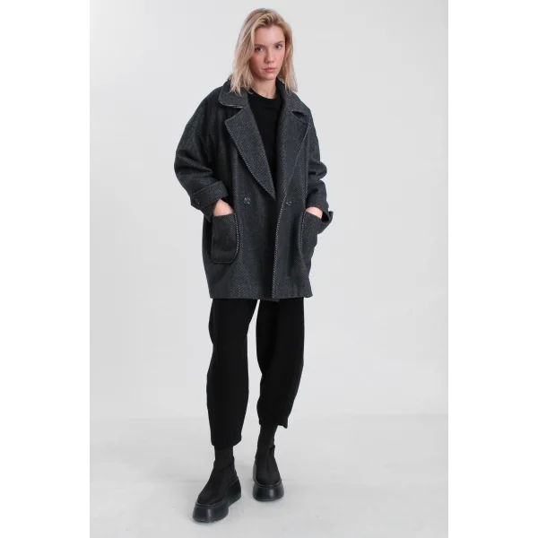 DÜŞÜK KOL OVERSİZE KABAN SİYAH