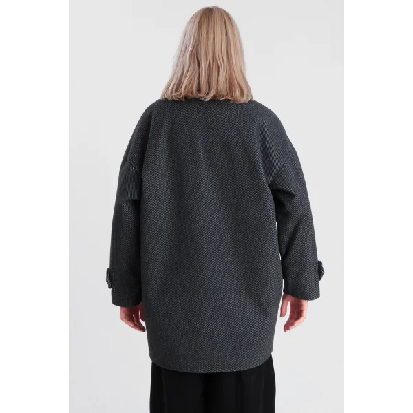 DÜŞÜK KOL OVERSİZE KABAN SİYAH