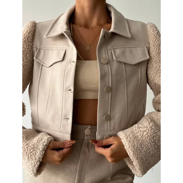 TEDY KOL KISA CEKET KARAMEL