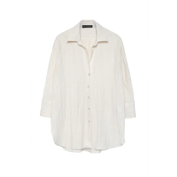 Fakir Kol Düğmeli Gömlek Naturel