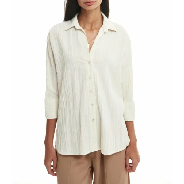 Fakir Kol Düğmeli Gömlek Naturel