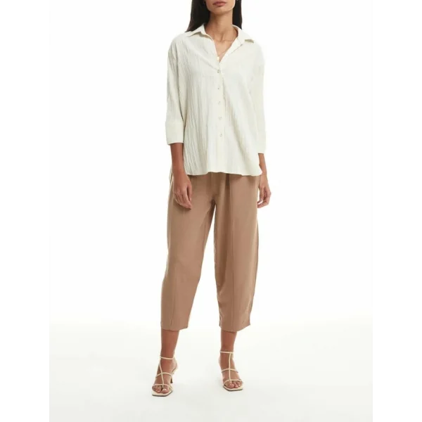 Fakir Kol Düğmeli Gömlek Naturel