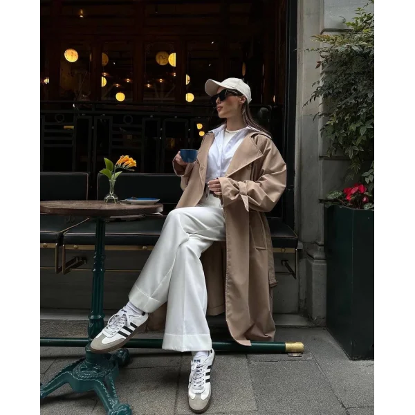 MEVSİMLİK KUŞAKLI TRENÇKOT KAHVE