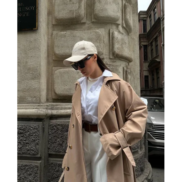 MEVSİMLİK KUŞAKLI TRENÇKOT KAHVE