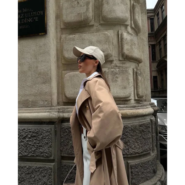 MEVSİMLİK KUŞAKLI TRENÇKOT KAHVE