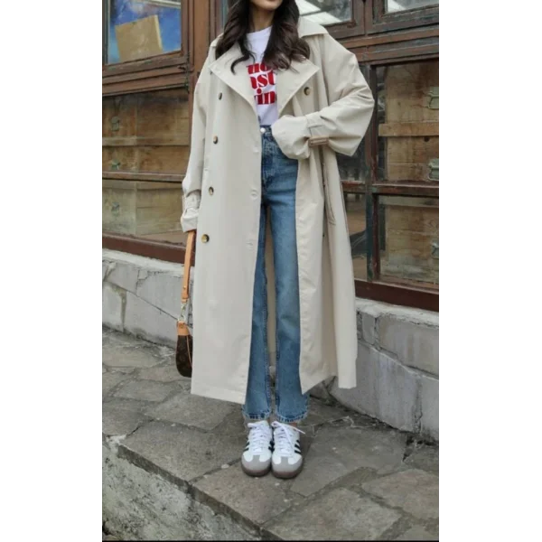 BEJ MEVSİMLİK KUŞAKLI TRENÇKOT