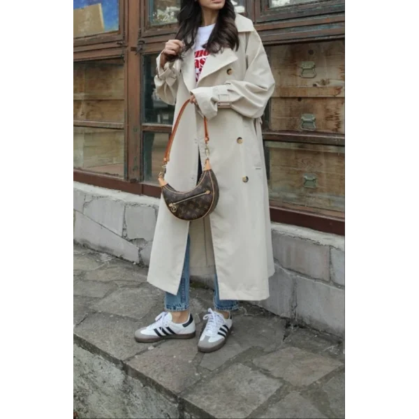 BEJ MEVSİMLİK KUŞAKLI TRENÇKOT