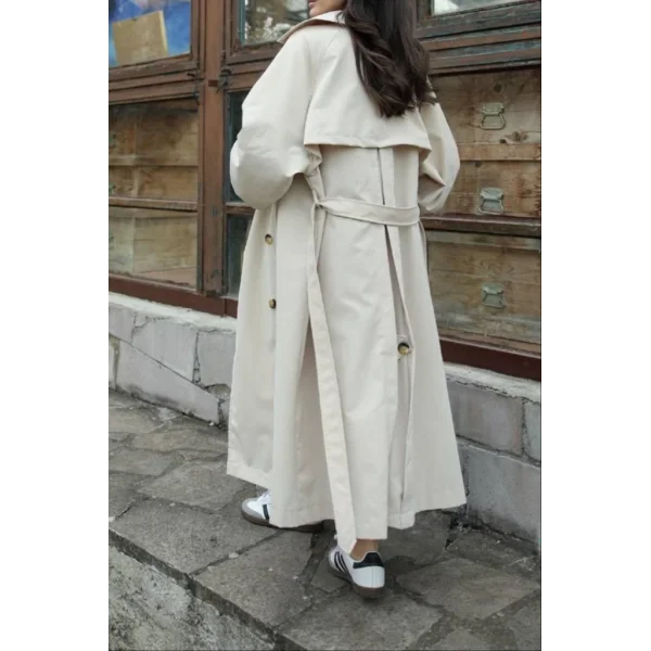 BEJ MEVSİMLİK KUŞAKLI TRENÇKOT