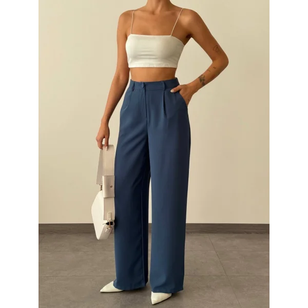 TWİLL PALAZZO PANTOLON İNDİGO