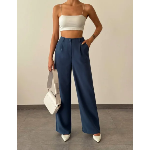TWİLL PALAZZO PANTOLON İNDİGO