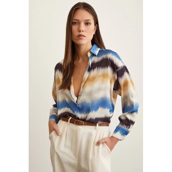 GÖKKUŞAĞI VİSKON SATEN GÖMLEK