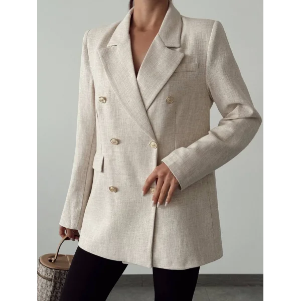 PREMİUM KETEN KRUVAZE CEKET TAŞ