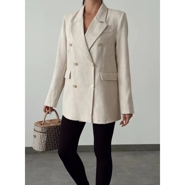 PREMİUM KETEN KRUVAZE CEKET TAŞ