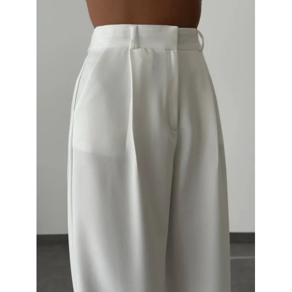 YÜKSEK BEL PALAZZO BOL PAÇA PANTOLON-BEYAZ