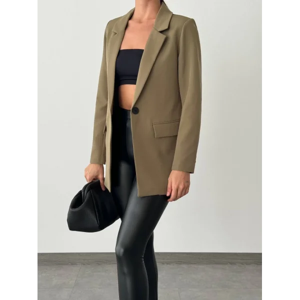 ATLAS TEK DÜĞME ASTARLI CEKET HAKİ