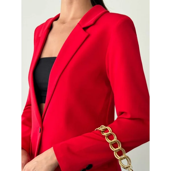 ATLAS TEK DÜĞME ASTARLI CEKET KIRMIZI